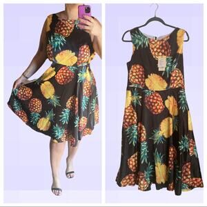NEW SSLR pineapple print swing dress